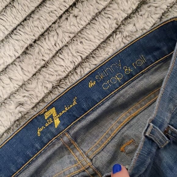 7 for all mankind skinny crop & roll jeans sz 27 - Picture 4 of 10